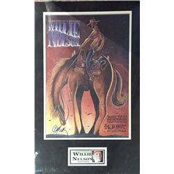 Willie Nelson Original Signed and Matted Concert Poster from the Fillmore where he played three date