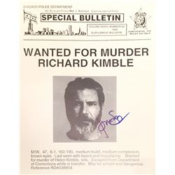 Harrison Ford Original Signed Prop Wanted Poster from the film "The Fugitive"