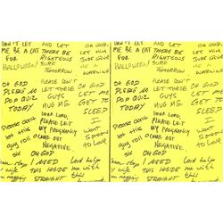 Lot of (2) Prop Sheets of Post-It Notes from the film "Bruce Almighty" starring Jim Carrey