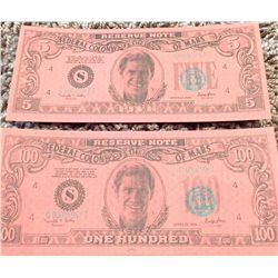 Lot of (2) Prop Federal Colony of Mars Currency Bills from the film  Total Recall  starring Arnold S