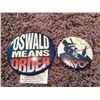 Image 1 : Lot of (2) Prop Oswald for Mayor Buttons from "Batman Returns"