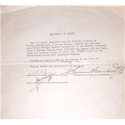 Samuel Goldwyn Original Signed Contract from 1926