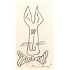 Image 1 : Jimmy Stewart Original "Harvey the Bunny" Sketch and Signature, Very Rare!!!