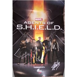 Marvel Agents of S.H.I.E.L.D. Cast Original Signed Poster including all six members: Clark Gregg, Mi