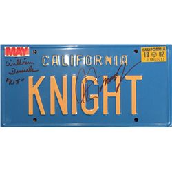 "Knight Rider" Original Dual Signed Prop License Plate by stars David Hasselhoff and William Daniels