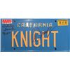 Image 1 : "Knight Rider" Original Dual Signed Prop License Plate by stars David Hasselhoff and William Daniels