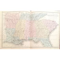 1868 Copperplate Map from Mitchell's Modern Atlas of North Carolina, Georgia, Florida, Alabama, Miss