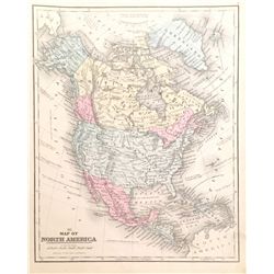 1868 Copperplate Map from Mitchell's Modern Atlas of the North American continent