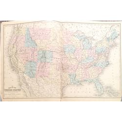 1868 Copperplate Map from Mitchell's Modern Atlas of the United States of America (Maine, New Hampsh