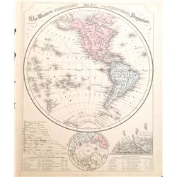 1868 Copperplate Map from Mitchell's Modern Atlas of the Western Hemisphere (Eastern Hemisphere is o