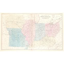 1868 Copperplate Map from Mitchell's Modern Atlas of Indiana, Illinois, Iowa, Ohio, Kentucky and Mis