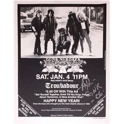 Axl Rose, lead singer from "Guns N' Roses" Original Signed Concert Poster