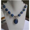 Image 4 : 89.420g  Necklace of Lapis Made in German Silver