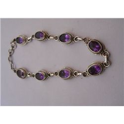 7.690g Bracelet of Amethyst Made in 925 Silver