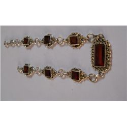 7.980g Bracelet of Garnet Made in 925 Silver