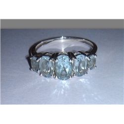 2.400g Ring of Blue Topaz 925 Sterling Silver