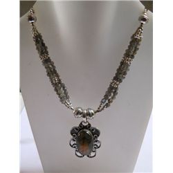 53.090g  Necklace of Labradorite Made in German Silver