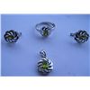 Image 3 : Set of Ring,Earring And Pendant, Stone: Peridot, Weight : 11.270g, Made In 925 Silver