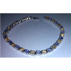 9.720g Bracelet of Amethyst and Citrine Sterling 925 Silver