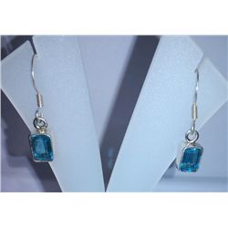 2.910g Earring of Blue Topaz Sterling 925 Silver