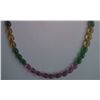 Image 1 : 117.85 Ctw Necklace of Ruby, Citrine, Yellow Sapphire And Rose Quartz(Size 16 Inches)