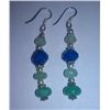 Image 1 : 7.150g Earring of Lapis and Semi-Precious Gemstone Sterling 925 Silver