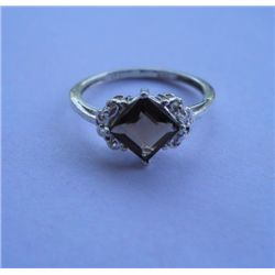 1.960g  Ring of Smoky Quartz Made in 925 Silver