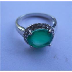 3.120g  Ring of Green Onex Made in 925 Silver