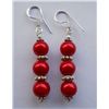 Image 1 : 6.180g Earring of Pearl Red Made in German Silver