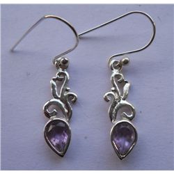 2.680g Earring of Amethyst Made in 925 Silver