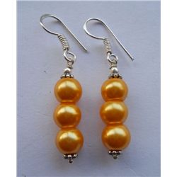 5.010g Earring of Pearl Yellow Made in German Silver