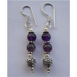 5.650g Earring of Amethyst Made in German Silver