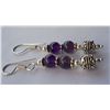 Image 2 : 5.650g Earring of Amethyst Made in German Silver