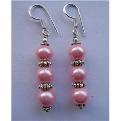 5.840g Earring of Pearl Pink Made in German Silver