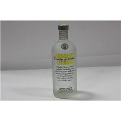 750ML BOTTLE OF ABSOLUT CITRON VODKA 40%