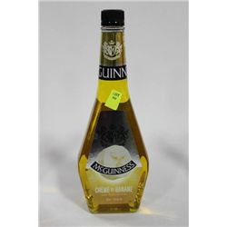 750ML BOTTLE OF MCGUINESS CREME DE BANANE LIQUOR