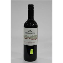 750ML BOTTLE OF TERRA ANDINA MERLOT RED WINE 12%
