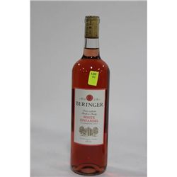 750ML BOTTLE OF BERINGER WHITE ZINFANDALE ROSE