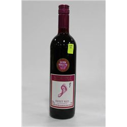 750ML BOTTLE OF BAREFOOT SWEET RED WINE 10.5%