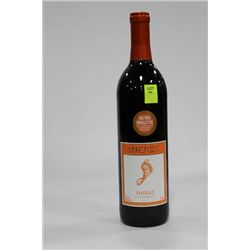 750ML BOTTLE OF BAREFOOT SHIRAZ RED WINE 13%