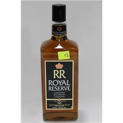 750ML BOTTLE OF RR RYE WHISKEY 40%