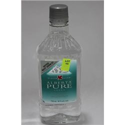 750ML BOTTLE OF ALBERTA PURE VODKA 40%