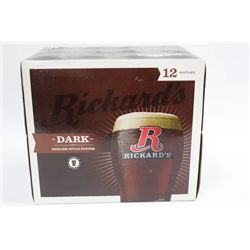 CASE OF 12 RICKARDS DARK 4.8% BEER BOTTLES