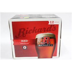 CASE OF 12 RICKARDS RED BEER BOTTLE 5.2%