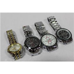 BOX W/4 NEW STAINLESS STEEL MENS WATCHES ON CHOICE