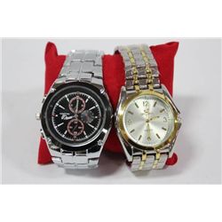 PAIR OF MENS STAINLESS STEEL WATCHES ON CHOICE
