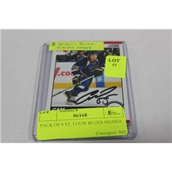 PACK OF 8 ST. LOUIS BLUES SIGNED HOCKEY CARDS
