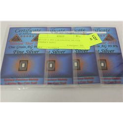 SET OF 4 .999 1 GRAIN FINE SILVER SYDNEY MINT BARS