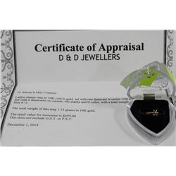 LADIES DINNER RING 10KT YELLOW GOLD