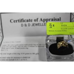 UNISEX 18KT YELLOW GOLD CUSTOM MADE PUZZLE RING